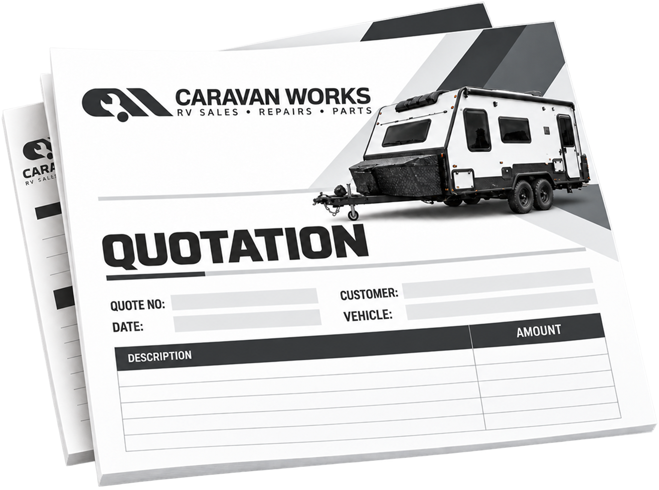 Caravan Works itemised insurance quotation